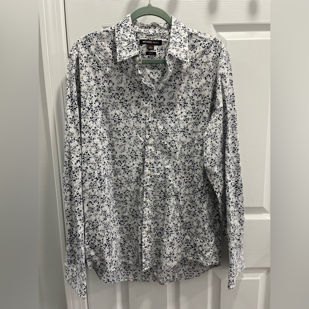 Michael Kors Mens Slim fit Large Dress Button Down Shirt